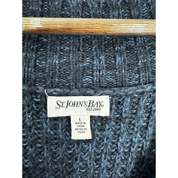 st. johns bay sweater dress womens large blue short sleeve v neck‎ pullover knit - Picture 2 of 6